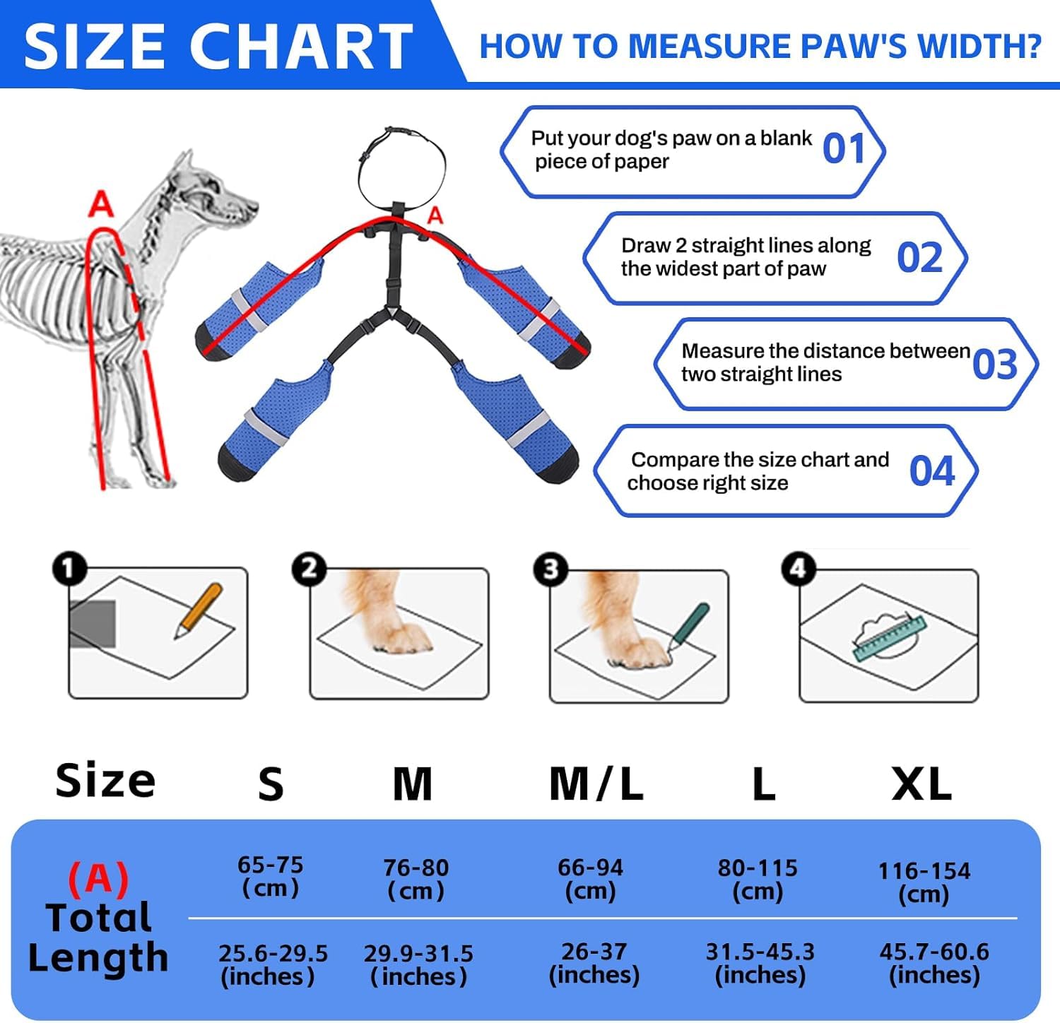 Dog Suspender Boots Paw Boot Leggings, Breathable Tall Dog Shoes With Suspenders For Hot Pavement, Anti-Slip Legging Snow Pants
